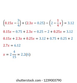 Algebraic equation with one variable. Natural numbers simple fractions and mixed fractions decimal fractions.