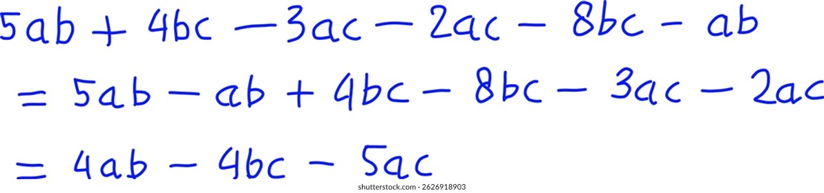 algebraic forms, Math problems. Algebra examples. algebraic addition and subtraction, algebraic division and multiplication. Solving the properties of algebraic forms