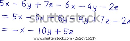 algebraic forms, Math problems. Algebra examples. Solving addition and subtraction of algebraic forms