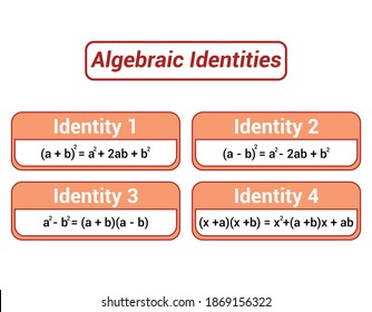 Algebraic Identities Chart Math Formula Stock Vector (Royalty Free ...