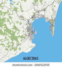 Algeciras España mapa poster art