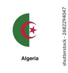Algeria Algerian
Circular Circle Flag Icon Symbol Nation Country World