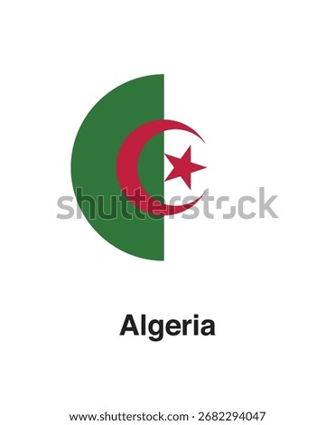 Algeria Algerian
Circular Circle Flag Icon Symbol Nation Country World