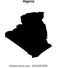 Mapa de Vector de esquema en blanco de Argelia