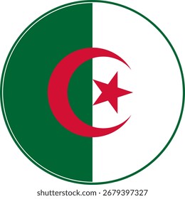 Bandera del círculo de Argelia, icono de la bandera de Argelia