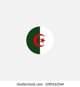 Algeria Circle Flag Vector Illustration