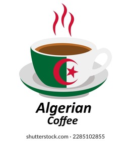 Algeria coffee cup logo illustration design. Drink Business concept icon