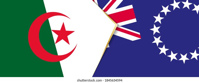 Algeria and Cook Islands flags, two vector flag symbols of relationship or confrontation.