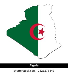 Algeria Country - Flag Map