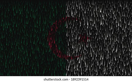 Algeria country flag texture in fabric grid background