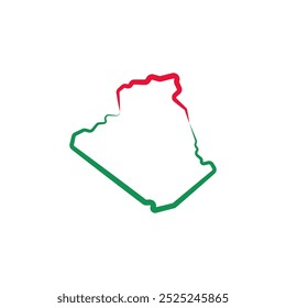 algeria country map line border vector icon illustration design