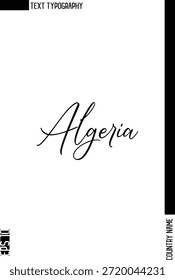 Argelia   -Country Nombre Diseño de Vector de texto de tipografía cursiva con estilo 
