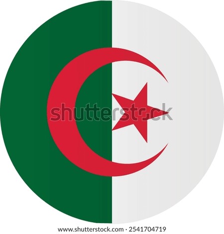 Algeria Country Round Flag Vector