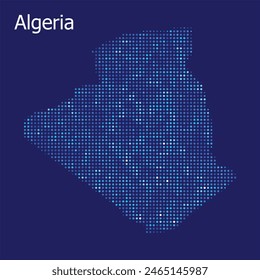 algeria dotted map blue bg