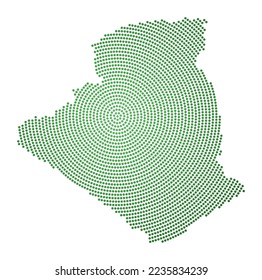 Algeria dotted map. Digital style shape of Algeria. Tech icon of the country with graduated dots. Awesome vector illustration.