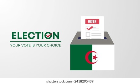 Algeria election 2024 concept, democracy, flag. Vector icon illustration