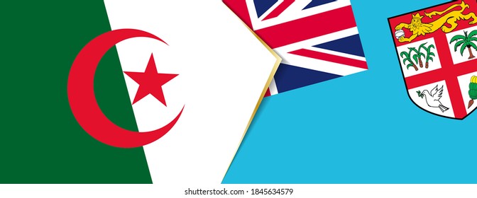 Banderas de Argelia y Fiji, dos símbolos vectores de la relación o el enfrentamiento.