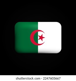 Algeria Flag 3D Icon. National Flag of Algeria. Vector illustration