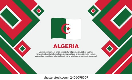 Algeria Flag Abstract Background Design Template. Algeria Independence Day Banner Wallpaper Vector Illustration. Algeria Cartoon