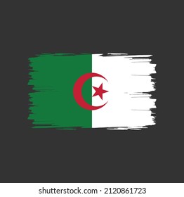 Algeria flag with brush stroke background