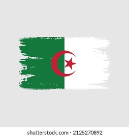 Algeria flag brush stroke. National flag