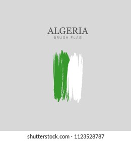 Algeria Flag Brush Stroke - Vector watercolor painting

