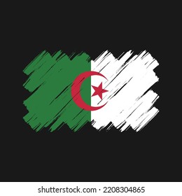 Algeria flag brush strokes painted collection
