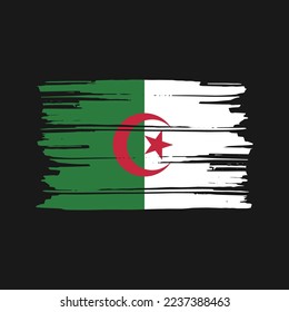 Ilustración del vector del pincel de bandera de Argelia