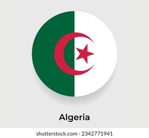 Algerien Flaggenblase rund um die Form Symbol Vektorgrafik