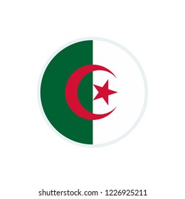 Algeria flag. Algeria circle flag.