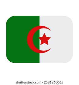 Algeria flag design icon emoticon. Vector illustration on white background of Algeria flag.