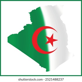 Algeria Flag Design and Algeria Map Design