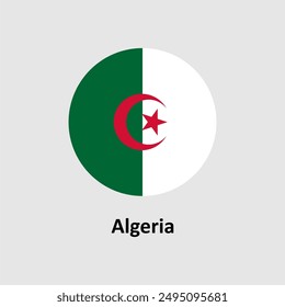 Algeria flag design vector illustration on a gray background for graphic and web design.