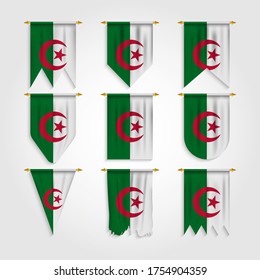 Algeria Flag in Different shapes, Flag of Algeria in Various Shapes