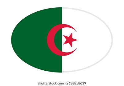 Algeria flag ellipse shaped. vector	