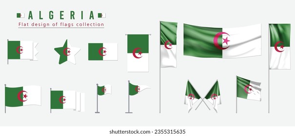 Algeria flag, flat design of flags collection