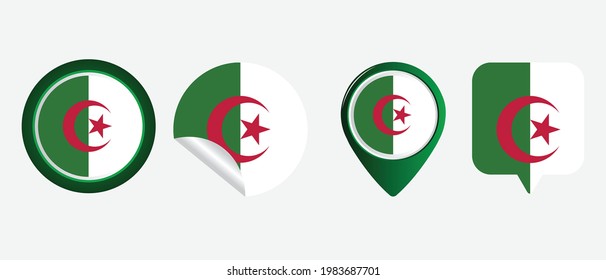 Algeria flag. flat icon symbol vector illustration
