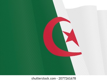algeria flag fluttering gradient texture