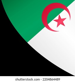 Algeria flag flying on white background