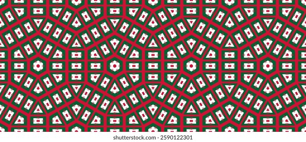 algeria flag in a hexagon pattern. geometric background. vector illustration