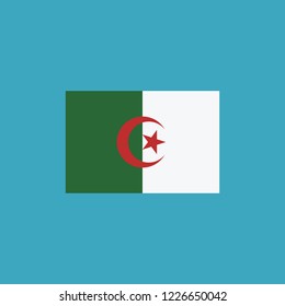 Algeria flag icon in flat design. Independence day or National day holiday concept.