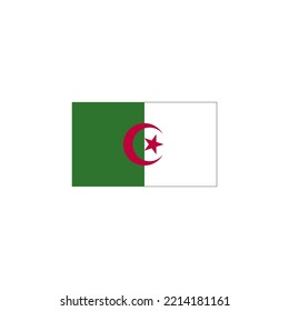 Diseño de estilo plano con la bandera argelina. Ilustración vectorial de la bandera argelina. aislado de fondo blanco.