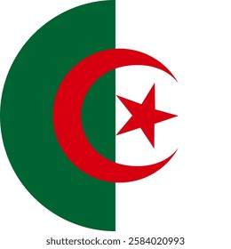 algeria flag illustrator country flags round symbol nation  