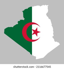 Algeria flag inside the Algerian map borders vector illustration 