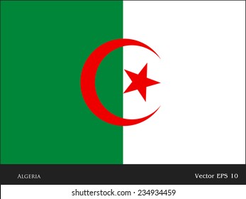 Algeria flag isolated vector in official colors and Proportion Correctly