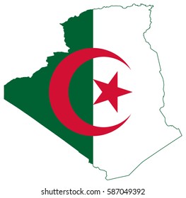 Algeria flag map