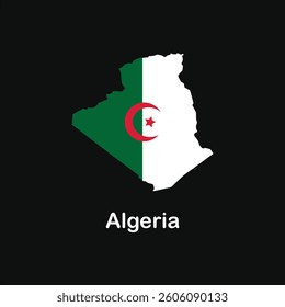 Algeria flag in map shape design.