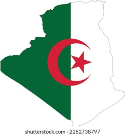 Algeria Flag - Algeria Map ULHD Vector isolated on white background