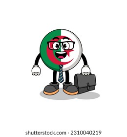 algeria flag mascot as a businessman , character design