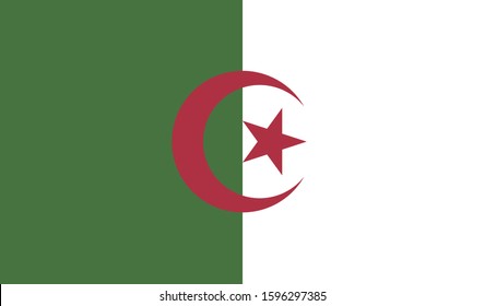 Algeria flag national African flat icon, Africa illustration vector 